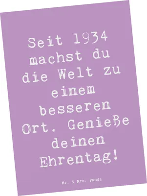 Produktbild von Mr. & Mrs. Panda Grußkarte Spruch 1934 Geburtstag - Lavendeltraum - Geschenk, Licht, bildkarte, Wertschätzung, Postkarten, Ansichtskarte, Happy Birthday, Seit, Postkarte