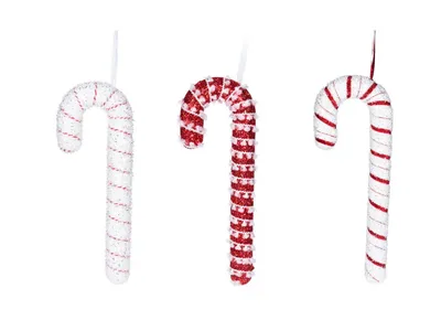 Image de Lot de 3 ornements : sucre d'orge MAXI mat 34 x 4 cm