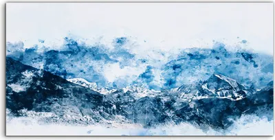 Produktbild von Coloray Canvas 120x60  Wandbild Leinwand Bilder Berg Landschafts im Winter Aquarell