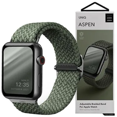 Obrázok produktu pre Uniq Aspen Remienok Na Hodinky Apple 44/42/45Mm Series 4/5/6/7/8/Se/Se2 Opleten Zelen/Cyprusovo Zelen