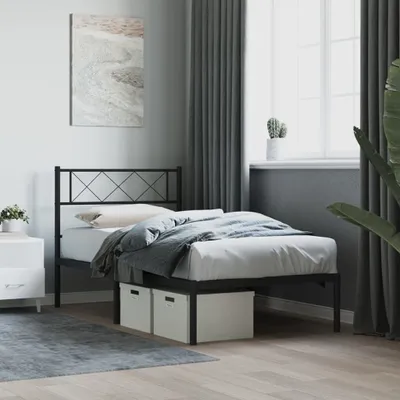 Obrázek produktu pro vidaXL Postel s čelem kovová černá 80x200 cm
