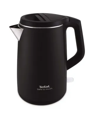 A black Tefal electric kettle is shown against a white background.