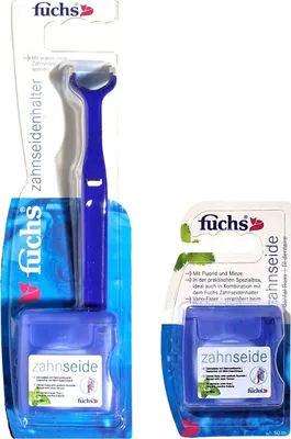Produktbild von Fuchs Zahnseidehalter - Halter mit 50 m Zahnseide - Set Plus Fuchs Zahnseide 50m