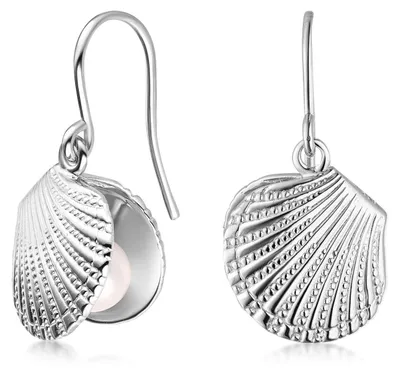 Produktbild von MATERIA by Matthias Wagner Muschel Ohrringe Silber 925 mit Perle SO-330