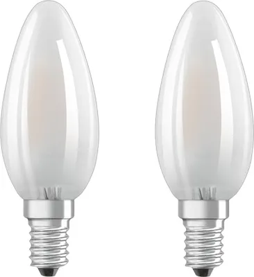 Produktbild von Osram LED Leuchtmittel Clas B25 E14 2,5W 2er Pack warmweiß, weiß matt