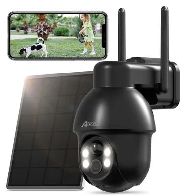 Zdjęcie produktu dla 5-megapikselowa kamera monitoringu do użytku zewnętrznego, zasilana energią słoneczną, z funkcją nocnego widzenia w kolorze