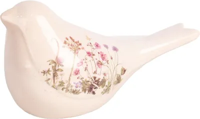 Produktbild von Clayre & Eef Dekorationsfigur Vogel 22x9x12 cm Beige Keramik