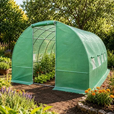 Produktbild von Folien Gewächshaus TOM GH-1200 | 300×200×400 cm (B×H×T) | 140g/m² | Gitterschutzfolie | Wasserfest | UV-Beständig Erdanker