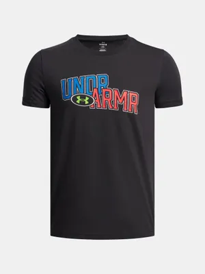 Productafbeelding van Under Armour T-shirt voor jongens, model UA OVERLAY WM SS, kleur zwart, maat YSM