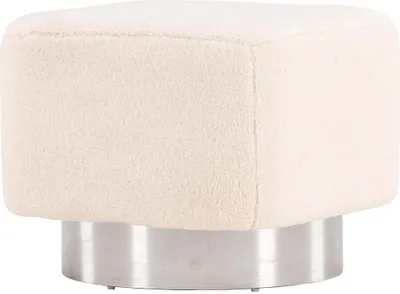 Obrázok produktu pre FURNLUX Puf Newton béžový a strieborný 45 cm / Hlavná farba: béžová / Rozmery: 45 x 45 x 38 cm