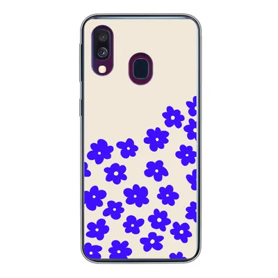 Produktbild von MuchoWow® Handyhülle Schutzhülle Hülle für Samsung Galaxy A40 Blume - Blau - Muster Silikon Softcase Handy Hülle - Handy-Tasche