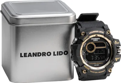 Produktbild von LEANDRO LIDO "Genua" Uni Sport Uhr schwarz gold | LL-17