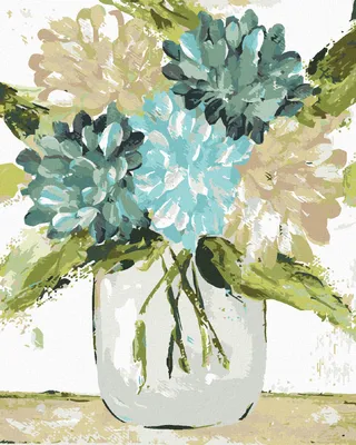 Produktbild von Zuty - Malen nach Zahlen - HORTENSIE IN EINER VASE (HALEY BUSCH), 40x50 cm, ohne Keilrahmen