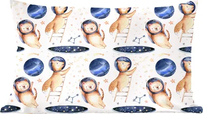 Produktbild von MuchoWow® Zierkissen Sofakissen Wohnzimmer Dekokissen 50x30 cm Katze - Fuchs - Sterne - Jungen - Mädchen - Kinder - Kinder - Wohnzimmerdekoration - Polster mit Photo