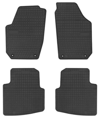 Image de Tapis de sol en caoutchouc pour Skoda Roomster 2006-2015 (break) – 4 pièces, noirs, sur mesure