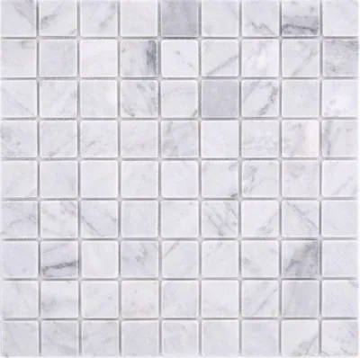 Produktbild von Natursteinmosaik Marmor weiss carrara Optik matt Wand Boden Küche Bad Dusche MOS42-32-2000