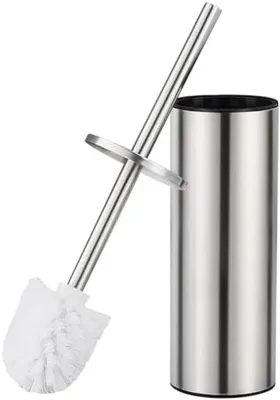 Produktbild von PromoHome® Moderne Toiletbürste Set mit Halter – Robustes und hygienisches Design für Bad und WC, 43 cm hoch, Weiß