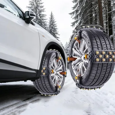 Productafbeelding van Sneeuwkettingen voor autobanden met montage in 5 seconden en trekkrachtgrijpers