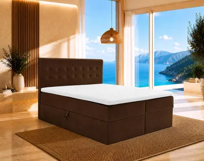 Produktbild von Boxspringbett S-Deluxe 180x200 Braun mit Stauraum