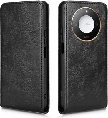 Produktbild von Hülle für HONOR X9c Smart - Phonesta Leder Vertical Flip Book Wallet Klapphülle - Schwarz