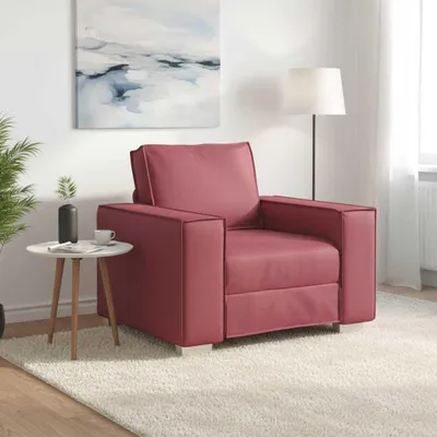 Image de vidaXL Fauteuil-canapé rouge vin 100 cm en similicuir