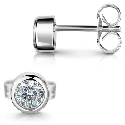 Produktbild von MATERIA 925 Silber Ohrstecker Zirkonia Solitär Ø4mm - Damen Ohrringe Stecker rhodiniert inkl. Box #SO-198