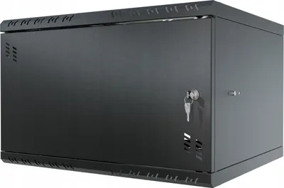 Produktbild von Serverschrank Netzwerkschrank 19 Zoll 6U 450mm RACK Hängeserverschrank Metalltür Schwarz Stalflex