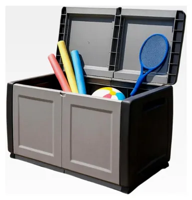 Produktbild von Aufbewahrungsbox, 230 l, Grau/Schwarz, 96 x 53 x 57 cm, mit Tragegriffen, Polypropylen
