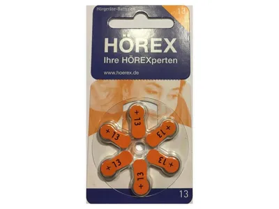 Obrázek produktu pro Baterie do naslouchátek Hörex Classic 13 ks, 1 blistr (6 baterií)