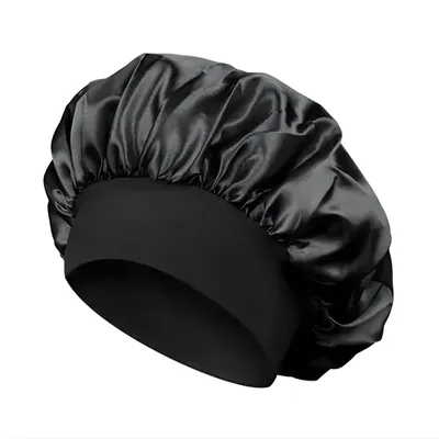 Productafbeelding van Satijnen Slaapmuts - 1 Stuk - Bonnet satijn - Satijnen Bonnet - Haarnetje - Zwart