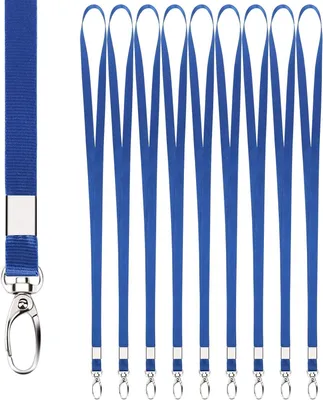 Produktbild von Nekband Lanyards Nylonimitation, 10 Stück, mit Metallclip, für Ausweise und Schlüssel