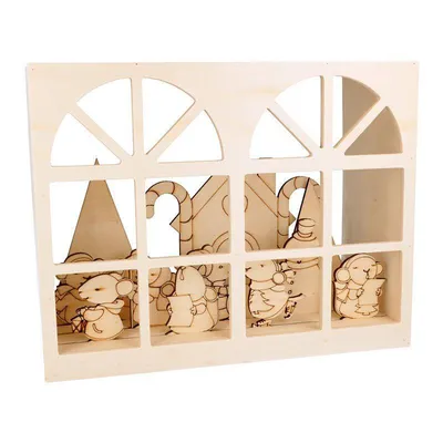 Zdjęcie produktu dla Drewniany domek mysz + znak 28X12cm