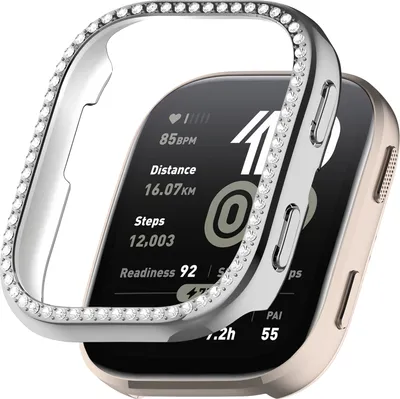 Immagine prodotto di INF Custodia Protettiva per Amazfit Bip6 in PC con Strass Argento per Orologio Smart D'argento