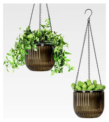 Produktbild von 16,5 cm 2er Set Hängepflanzen-Töpfe für den Außenbereich