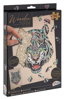 Obrázek produktu pro 2D dřevěné puzzle Tiger 135 dílků