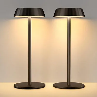 Immagine prodotto di Lampada da tavolo touch wireless a 3 colori, dimmerabile, portatile e ricaricabile, per camera da letto e soggiorno, set da 2 lampade da tavolo a LED