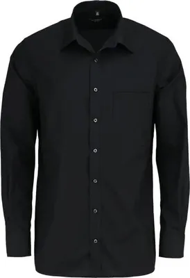 Produktbild von Eterna - Comfort Fit - Bügelfreies Herren Langarm Hemd (65cm) mit Basic Kent Kragen (1100 E198), Größe:49, Farbe:Schwarz (39)