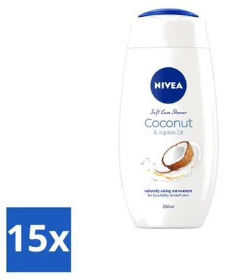 Produktbild von 15 x NIVEA Hautschützende Duschcreme Kokosnuss - 250 ml - Vorteilspackung - 15 Stücke