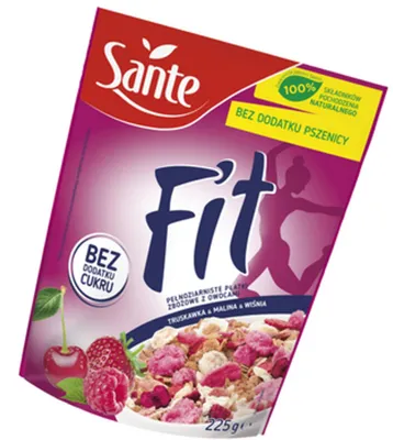 Zdjęcie produktu dla Fit Truskawka Malina Wiśnia 225g Sante