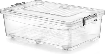 Produktbild von Aufbewahrungsbehälter Aufbewahrungsbox Transparentbox Kunststoffbox Klappbox Rollbox mit Rädern 30L