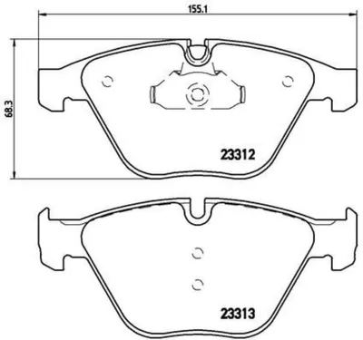 Produktbild von Brembo Bremsbelagsatz, Scheibenbremse Vorderachse P 06 054
