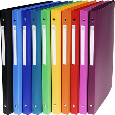 Immagine prodotto di Raccoglitore ad anelli Uni A4 PP 4 anelli 15mm colori assortiti confezione da 20