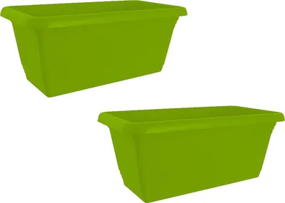 Produktbild von Blumenkasten mit Wasserspeicher 40 cm 2er Set Grün