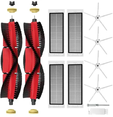 Zubehörset für Roborock S5 S6 – 2 Hauptbürsten, 4 HEPA-Filter, 4 Seitenbürsten