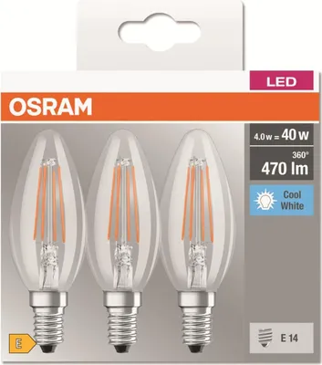 Immagine prodotto di OSRAM - LED RETROFIT CLASSIC B 4W/840 230V E14 set di 3 - 4058075819719
