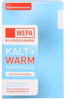 Produktbild von WEPA kalt & warm Kompresse 12 x 29 cm mit Fixierbandage, 1 St. Kompressen