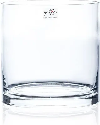 Produktbild von 6er Set Glasvasen Dekogläser CYLI COLD CUT Zylinder H. 10cm D. 15cm rund Sandra