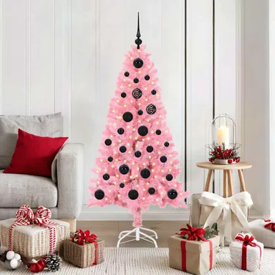 Zdjęcie produktu dla Maison Exclusive – choinka bożonarodzeniowa z 150 diodami LED i stojakiem, różowa, 150 cm, PVC
