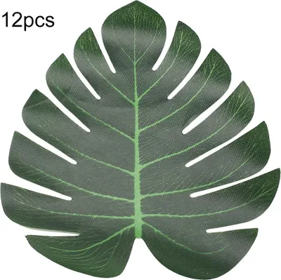 Obrázek produktu pro 12 kusů velkých umělých listů, zelené palmové listy, domácí, párty a svatební dekorace (21,5 cm)
