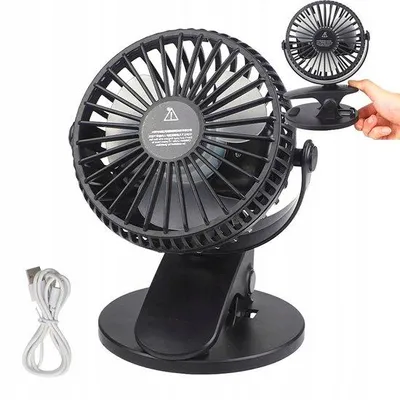 Image de Mini ventilateur USB - Ventilateur de bureau - 3 pieds et pivotant à 360° - Rechargeable 1200 mAh - Silencieux et portable - Pour le bureau et la maison